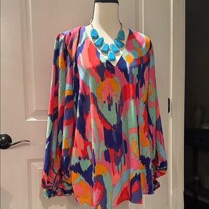 Adrienne Multicolor Abstract Blouse